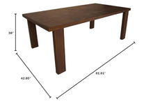 NADAAL STUDIOS Emeren Outdoor Dining Table, Rectangular Ceramic Tile Inlay, Solid Teak Frame, Seating for Eight, Brown