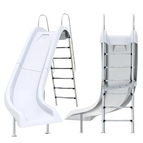 FibroPool Pool Slide - Left Turn, Sprayers - 10.5 ft x 6 ft - Fiberglass