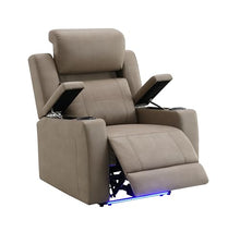 Lugo Power Motion Recliner w/Cup Holder in Camel Leather Aire