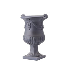 Christopher Knight Home Gary MGO Round Planters Set of 2, Outdoor Flower Pots with Floral Relief Carvings, Classical Garden Urn with Drainage Hole, Patio Urn Planters for Garden, No Assembly, Black
