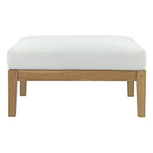 Ergode Bayport Teak Outdoor Ottoman | Durable Solid Wood | Comfortable Seating | Weather Resistant | Relaxation in Any Outdoor Space