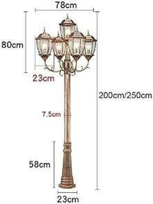 EliteBloom Outdoor Lamps for Patio Lamp Post Lights Vintage Villa Landscape Street Light Aluminum Column 5-Heads Garden Community Park Lawn Lantern Retro,Brass