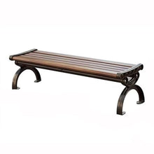 VHDY85KA Park Brown Aluminum Park Outdoor BenchOutdoor Leisure Backless Bench Entryway(Small)