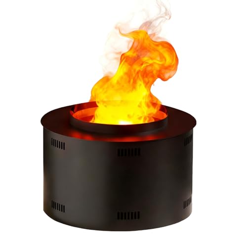 pedenencelia 2025 Upgraded Version Water Vapor Fireplace/Round 3D Water Vapor Fireplace-3d Stereoscopic Simulation Light Effect,Low Noise,with Remote Control,for Office, Home 30cm/11.8in