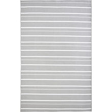SIGNATURE HOME COLLECTION 9' x 12' Gray and White Striped Outdoor Area Rug Grey