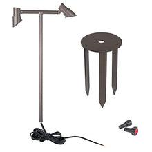 WAC Lighting Accent Stem LED 12V Path and Area Double Light 3000K Warm White Solid Brass Coated in Bronze