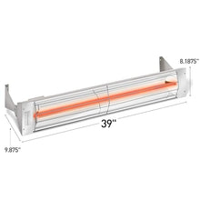 Infratech W-2024 SS Stainless Steel 39” Long Single Element Fixture Electric Patio Heater 2000 Watt, 240 Volt, Stainless Steel Finish