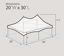 TentandTable 20' x 30' Premium High Peak Frame Party Tent, Clear Top