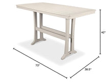 POLYWOOD® Nautical Trestle 38" x 73" Bar Table in Sand