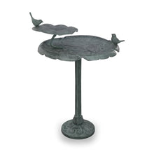 SPI Home Bird Chat on Lotus Bird Bath Outdoor Decor