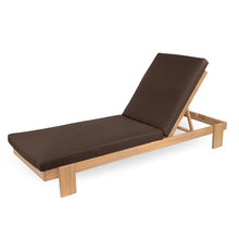 Merax 4-Piece Outdoor Acacia Wood Chaise Lounge, Teak Frame&Coffee Cushion