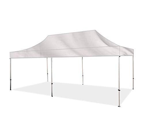 BannerBuzz Blank Canopy Tent, Only Topper, 420 Denier Oxford Polyester Fabric, 325 GSM, Velcro Topper Attachment (20' x 10', White)