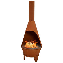 Sunnydaze Large Chiminea Outdoor Fireplace with Grill Grate, Rustic, 58"
