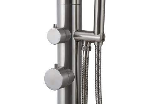 Wayime Free-Standing Brushed Stainless Steel 304 Outdoor Shower Silver