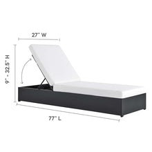 Modway Tahoe Aluminum Outdoor Chaise Lounge in Gray White with Weather-Resistant Cushions, Perfect Patio Sunbed or Recliner Chair for Pool Furniture