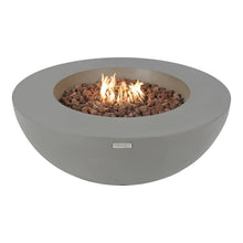 Lunar Bowl Fire Table Outdoor Fire Pit 42" x 42" Cast Concrete Round Firepit Includes Lava Rocks 45,000 BTUs Outdoor Fireplace for Patio Furniture Set, Deck, Porch, Outdoor Heater - Liquid Propane
