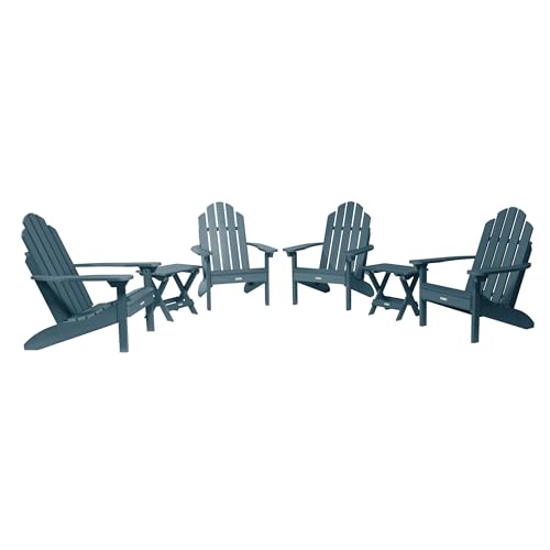Highwood AD-KITCLAS8-NBE The Adirondack Collection Westport 6pc Set with Folding Side Tables, Nantucket Blue