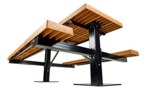 Barco Products BarcoBoard 6 Ft Double Pedestal Picnic Table, Cedar - Commercial Outdoor Surface Mount Table, Powder-Coated Steel Frame, Open Underneath, 50-Year Board Warranty