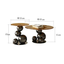 DINBOZ26X Living Room Table Creative Asymmetrical Round Coffee Table - Unique Side Table for Living Room, Sofa, and Tea Table Outdoor Side Table