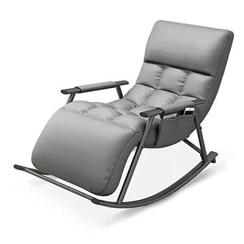 QUANGJN Omfortable Rocking Chair for Balcony Steel Legs Padded Seat Adjustable Footrest Leisure Chair for Living Room and Patio Armchair,