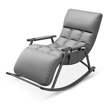 QUANGJN Omfortable Rocking Chair for Balcony Steel Legs Padded Seat Adjustable Footrest Leisure Chair for Living Room and Patio Armchair,