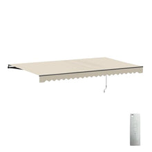ALEKO Electric Patio Awning Caribbean Black Frame 16x10 Ivory Cream
