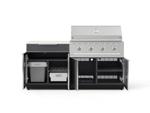NewAge Products Classic Series 4PC Aluminum Slate Gray Modular Outdoor Kitchen Set with 40" Performance Grill NG - 24"D x 72"W x 47.5"H