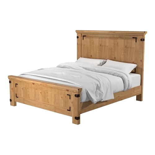 Furniture of America Sesco 2pc Weathered Brown Elm Bedroom Set Cal King + Nightstand