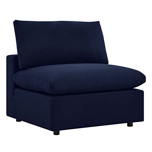 Modway Commix Outdoor Patio Sunbrella® Sectional Sofa Armless Chair in Navy