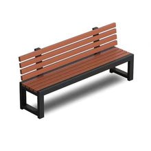 Sunyongfly Park Bench,Steel Frame,Outdoor Garden Bench,Wooden seat,Double Outdoor Bench with backrest, for Squares, Parks, and Residential Areas(Size:120cm)