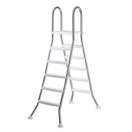 AIBOTY Above Ground Swimming Pool Ladder 33/43/53/63 Inch High Corrosion-Resistant Stainless Steel Frame with Heavy Duty Plastic Double Sided Steps, Load Capacity 550 Lb,5 Step