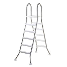 AIBOTY Above Ground Swimming Pool Ladder 33/43/53/63 Inch High Corrosion-Resistant Stainless Steel Frame with Heavy Duty Plastic Double Sided Steps, Load Capacity 550 Lb,5 Step