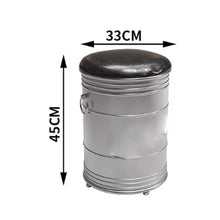 JOSOGO Stainless Steel Hot Pot Tables Industrial-Style Oil Drums, Barbecue, Outdoor Camping Dining Table and Chair Combinations(C3)