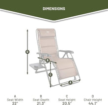 Timber Ridge Aluminum Zero Gravity Chair Set of 2, 350 lb Capacity Each