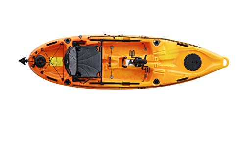 Riot Kayaks Mako 10 ft Kayak with Impulse Pedal Drive, Deluxe Yellow/Orange