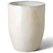 Emissary Home and Garden 22in. L x 28in. H Pearl White Stoneware Round Planter with High-fire Treatment (Set of 1)