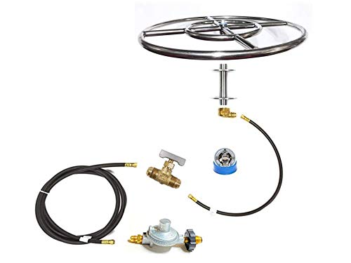 Universal Propane Gas Fire Pit Guts Replacement Kit & Burner Choice (18.00, 18 inch Round Burner)