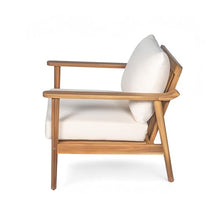 Christopher Knight Home Batis Acacia Wood Lounge Chair Outdoor Set of 2, Wooden Patio Accent Chair Set, Comfy Reading Seat with Removable Cushion, Patio Furniture Set, Teak+Beige