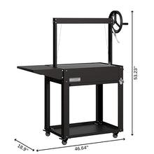 KoolMore 50 in. Charcoal BBQ Grill, Argentine Style Outdoor Grill with Adjustable Grate, Heavy Duty Barbecue Grill, Black