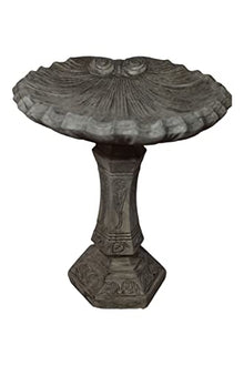 Solid Rock Stoneworks Fanciful Birdbath- 26" h x 22" w x 20" d- Pre-Aged