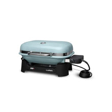 Weber Lumin Compact Outdoor Electric Barbecue Grill, Light Blue - Great Small Spaces such as Patios, Balconies, and Decks, Portable and Convenient