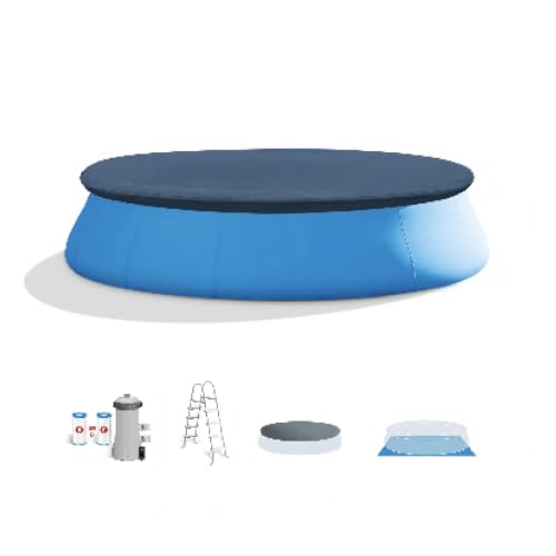 15ft x 48in Round Inflatable Above Ground Swimming Pool with Filter Pump