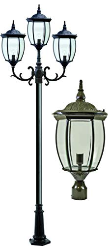 DABMAR LIGHTING GM3015-BZ Victoria Post Three Light Fixture 3 X 13 Watt DL-S13-GU24 120 Volts, Bronze