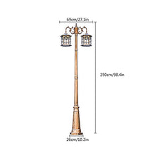 Post Lights Outdoor Lamp Post Lights Outdoor, Lamp Post Lights Outdoor, 2-Light Solar Street Lights Outdoor Waterproof Column Pillar European Victorian High Pole Light Remote Control Classic Glas