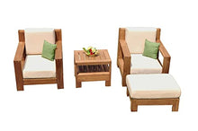 WholesaleTeak Canberra 4 Pc Lounge Chair Set with Cushions Canvas White