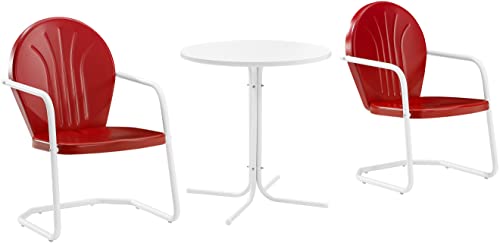 Crosley Furniture Griffith Retro Metal Outdoor 3-Piece Outdoor Bistro Set