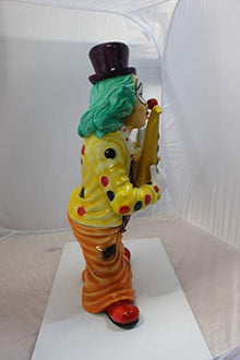 NIFAO Large Colorful Clown Statue Playing Saxophone, 20" L x 15" W x 36" H