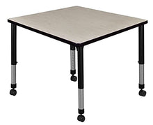 Regency Kee Height Adjustable Mobile Square Classroom Table 36" Maple