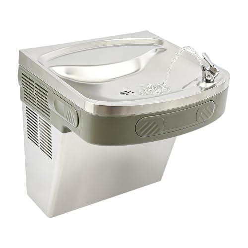 Wall Mounted Water Fountain, Commercial Hydration Station for Indoor & Outdoor in School, Parks, Courts & More, Stainless Steel Water Drinking Fountain High Capacity Cooling, One-Click Water Output