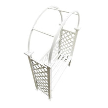 Oakland Living White Aluminum Garden Arbor Arch with 2-Seater Bench